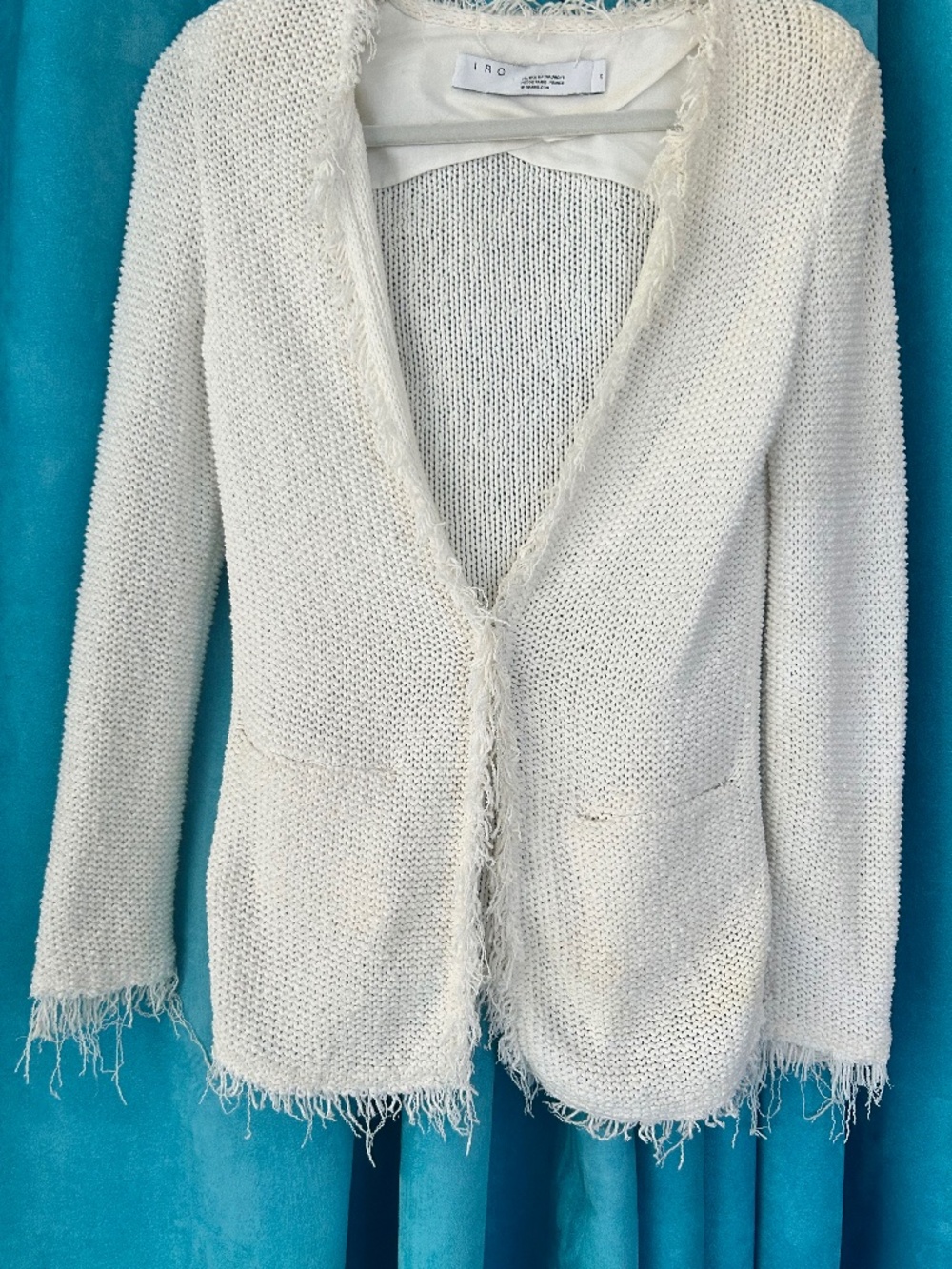 IRO SHAVANI white sweater jacket size 36 (small)